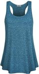 Miusey Womens Sleeveless Loose Fit Yoga Workout Racerback Tank Top, Blue-1, Small