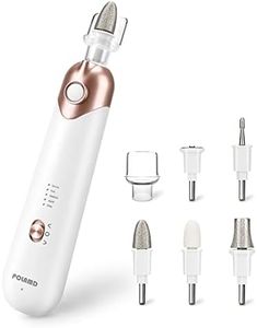 POLAMD Cordless Manicure and Pedicure Set, Rechargeable Electric Nail Files, 5-speed, LED Light, Durable Attachments, Excellent Home Use Electric Nail Drill for Cuticles Hard Skin Removal