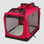 Petbarn Portable Soft Fabric Pet Carrier Folding Dog Cat Puppy Travel Transport Bag (Extra Large, Red)