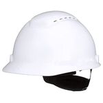 SecureFit Hard Hat SecureFit H-701SFV-UV, White, Vented Cap Style Safety Helmet with Uvicator Sensor, 4-Point Pressure Diffusion Ratchet Suspension, ANSI Z87.1, Medium