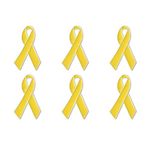 Yellow Ribbon Pin Hostages Pins Bring Them Home Pin Bone Cancer Awareness Enamel Pins Set Yellow Ribbon Breast Cancer Awareness Lapel Pin Support Campaign Charity Donation Event Gift Accessories(6 Pcs)