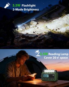 Roxicosly Emergency Solar Radio – Portable Hand Crank, AM/FM, Weather Alert