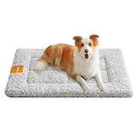 Feandrea Warm Dog Cat Bed, Dog Mattress for Crate, Pet Blanket for Dogs and Cats, 90 x 65 cm, M, Machine Washable Dryer Friendly, Non Slip, Dove Grey PPB002G01