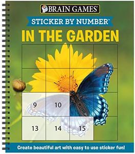 Brain Games - Sticker by Number: In the Garden (Easy - Square Stickers): Create Beautiful Art With Easy to Use Sticker Fun!