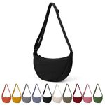 TIAASTAP Crossbody Bags for Women Men Hobos & Shoulder Bags Nylon Crescent Bag Cross Body Bag with Adjustable Strap Solid Color Dumpling Bag for Travel Work School (Black)