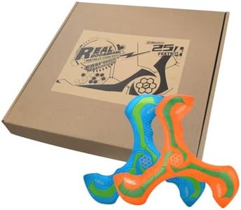 Soft Foam Boomerang - Orange & Blue - Easy Throw True Return - Safe Outdoor Fun Gift for Teens & All Ages (Orange and Blue) Eco-Friendly 0.07lb 9.1in