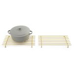 simplywire – Trivet – Pack of 2 - Heat Resistant – Kitchen Worktop Protectors – Large - Light Gold