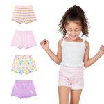 YouGotPlanB Girl's Candy Colours Multicolor Boxers | Regular fit | 100% Cotton | No-Mark Elastic Waistband | Antibacterial & Antimicrobial | 14-16 Years | Combo Pack of 4