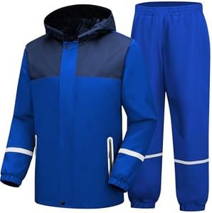 SWISSWELL Kids Rain Suit Boys Youth Waterproof Rain Gear Breathable Reflective Raincoat and Pants