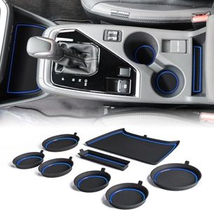 Auovo Cup Holder Inserts Liners Compatible with Subaru Crosstrek 2024 2025 Impreza Accessories Car Custom Silicone Cup Holder Mat Pad 8PCS (Blue Trim)