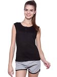 Ap'pulse Women's Sleeveless Henley T Shirt