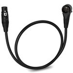 LyxPro 1.5 Ft Right Angle XLR Male to XLR Female Microphone Cable for Professional Microphones Connecting to Camcorders & DSLR Video Cameras - Black