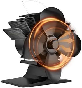 VOYTO Silent Operation Small 4-Blade Heat Powered Stove Fan for Wood | Log Burner Fireplace Eco Friendly | Log Burner Fan | Wood Burner Fans Log Burner Accessories | Fireplace Fan Stove Fans