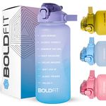 Boldfit Gym Gallon Bottle for Men, 2 Litre Water Bottle for Gym Workout, Motivational Sipper Bottle for Adults Gallon Gym Water Bottle for Home, Fitness for Men & Women (Purple Blue, Plastic)