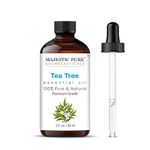 Majestic Pure Tea Tree Essential Oil - 60 ml - 100% Pure and Natural Oil for Soap Making Scent- Premium Grade with Glass Dropper