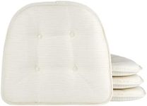 Klear Vu Omega Non-Slip Universal Chair Cushions for Dining Room, Kitchen and Office Use, U-Shaped Skid-Proof Seat Pad, 15x16 Inches, 4 Pack, Ivory
