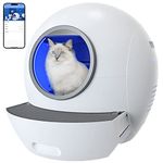 ELS PET Self Cleaning Cat Litter Tray, Automatic Cat Litter Box with Door, 60L Smart Robot Litter Tray with APP Safety Protection, Closed Cat Toilet for Multiple Cats