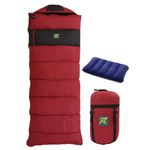 Rocksport Karakoram -5°C to +5°C Sleeping Bag with Reliance Hollow Fibre for Camping, Hiking, Indoor & Outdoor l Free Air Pillow & Adventure Pass(Maroon)