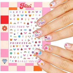 xo, Fetti Kids Nail Stickers - 816 Decals | Birthday Girl Party Favors, DIY Home Activity, Gift, Cute Nail Transfer, Groovy, Princess, Girl Power, Easter Basket