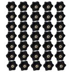 Sekonow 35PCS 6 Star Knobs 1/4-20 Knob Female Threaded Knobs Hexagon Head Screw T Track Knobs Nuts Accessories