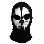 TRIXES Ghost Mask - Balaclava for Men and Women - Full Face Windproof Warmer - Horror Ski Cosplay - Airsoft Motorcycling Skateboard Paintball - One Size - Black