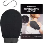 Exfoliating Glove for Shower - Exfoliator for Body Scrub Gloves Deep Exfoliating Glove for Face - Exfoliating Body Scrubber Glove - Dead Skin Remover for Body & Face - Shower Scrubber Mitt, Black