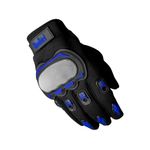 Steelbird Experience 1.0 Reflective Full Finger Bike Riding Gloves with Touch Screen Sensitivity at Thumb and Index Finger, Protective Off-Road Motorbike Racing (XL, Black Blue)