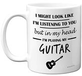 Stuff4 Guitar Gifts for Men Women - in My Head I'm Playing My Guitar - Music Gifts for Guitarists Guitar Players, Funny Novelty Musicians Presents, 11oz Ceramic Dishwasher Safe Premium Mugs