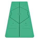 Liforme Original Yoga Mat – Free Yoga Bag Included - Patented Alignment System, Warrior-like Grip, Non-slip, Eco-friendly and Biodegradable, sweat-resistant, 4.2mm thick mat for comfort - Green