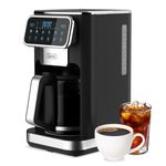 Gevi - Programmable 12-cup drip coffee maker with touch screen, fast and strong brew, auto shut-off, 4-hour hot keep plate, iced coffee option, system