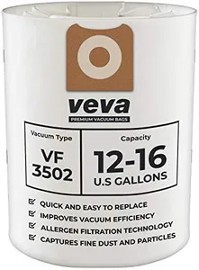 VEVA 10 Pack Premium SuperVac Vacuum Bags VF3502 Compatible with 12-16 Gallon Ridgid Wet/Dry Vacuums