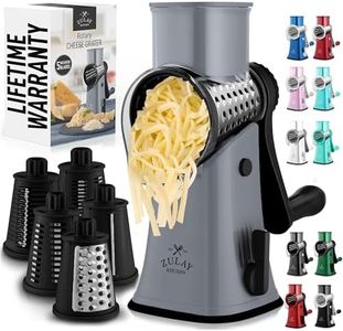 Zulay Rotary Cheese Grater 5 Blade Shredder