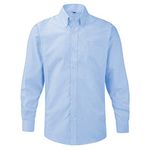 Russell Collection Mens Long Sleeve Easy Care Oxford Shirt (16.5inch) (Oxford Blue)