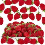 Gresorth 30pcs Artificial Lifelike Red Strawberry Decoration Fake Fruit for Home Party Table Christmas Display Photography Props