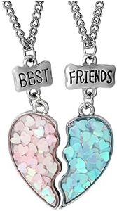 Best Friend Bff Heart Necklace for 2 Best Friend Necklaces for 2 Piece Friendship Gifts for Women Friends Birthday Gifts for Best Friend Christmas Xmas Gifts for Girls