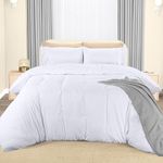 Utopia Bedding Duvet Cover - King Size Duvet Cover Set with Embroidered Pillowcases - Soft Microfibre Polyester Bedding (White)