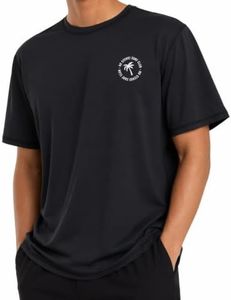 Ho Stevie! Men's Rash Guard - Short Sleeve Loose Fitting Surf Swim Shirt - UV Protection UPF 50+ (Black, 4XL)