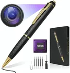 QETATIY 128G Hidden Camera, 1080P Camera Pen, Body Cameras, Mini Nanny Cam with 300 Minutes Video Loop Recording, Secret Camera-One Button Wireless Security Camera for Home