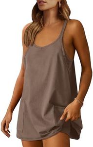 ANRABESS Women Summer Mini Romper Dress Workout Tennis Active Sports Athletic Outfits Built in Shorts Trendy Vacation Coffee Small