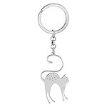 NEWEI Stainless Steel Cat Keyring C