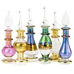 Egyptian Perfume Bottles Wholesale Set Of 12 Size 2' (5 cm) mouth-blown with handmade golden Egyptian decoration for Perfumes & Essential Oils by NileCart