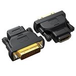 RyzzRooa DVI to HDMI Adapter 2-Pack, Bidirectional Female HDMI to DVI-D(24+1) Male Adapter with Gold-Plated for Computer, Monitor, Projector, TV, PS3/4/5 Nintendo Switch and More