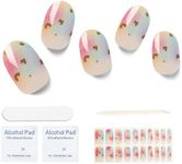 Nelikoo Semi Cured Gel Nail Strips, 20 pcs Gel Nail Stikers, Gel Nail Wraps Semi Cured, Salon-Quality, 2 Weeks Long Lasting