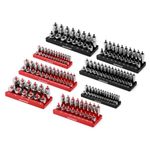 MIXPOWER 8 Pieces 1/4", 3/8", 1/2"Drive Plastic ABS Socket Organizers, Total 176 Posts, Heavy Duty, SAE&Metric, Socket Holder Set for Toolbox, Chest, Drawer, Sockets not Included