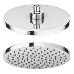 Taps2Traps® Chrome Round 200mm Overhead Shower Head with Anti-Limescale Nozzles + Swivel Joint