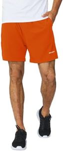 baleaf Men's 5" Running Athletic Shorts Zipper Pocket for Workout Gym Sports Lightweight Quick Dry Orange Size XXL