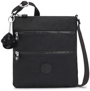 Kipling Women's Keiko Crossbody Mini Bag, Lightweight Adjustable Purse, Durable Shoulder Sling, Black Noir, 8"L x 9"H x 1.25"D