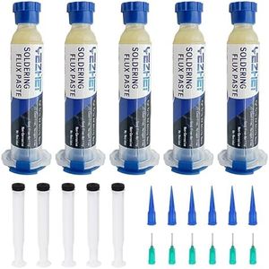 YEZHET Solder Flux for Electronics Soldering, No Clean Soldering Flux Paste(10CC/Bottle) for PCB, 5 PACK