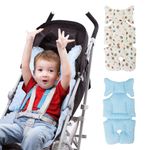 KAKIBLIN Infant Car Seat Insert, Cotton Baby Stroller Liner Pram Head and Body Support Pillow, Infant Seat Pad Carseat Neck Support Cushion for Toddler, Cactus (Blue)