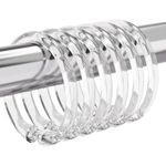 Amazer Plastic Shower Curtain Rings, 24 Pcs Shower Curtain Hooks, O Shape Clear Shower Curtain Hooks Rings, Easy to Snap Closure, Shower Hooks for Shower Curtain and Liner Bathroom